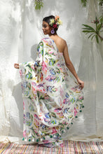 Load image into Gallery viewer, Guldasta Floral Linen Saree
