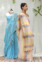 Load image into Gallery viewer, Grīṣma Pastel Linen Saree
