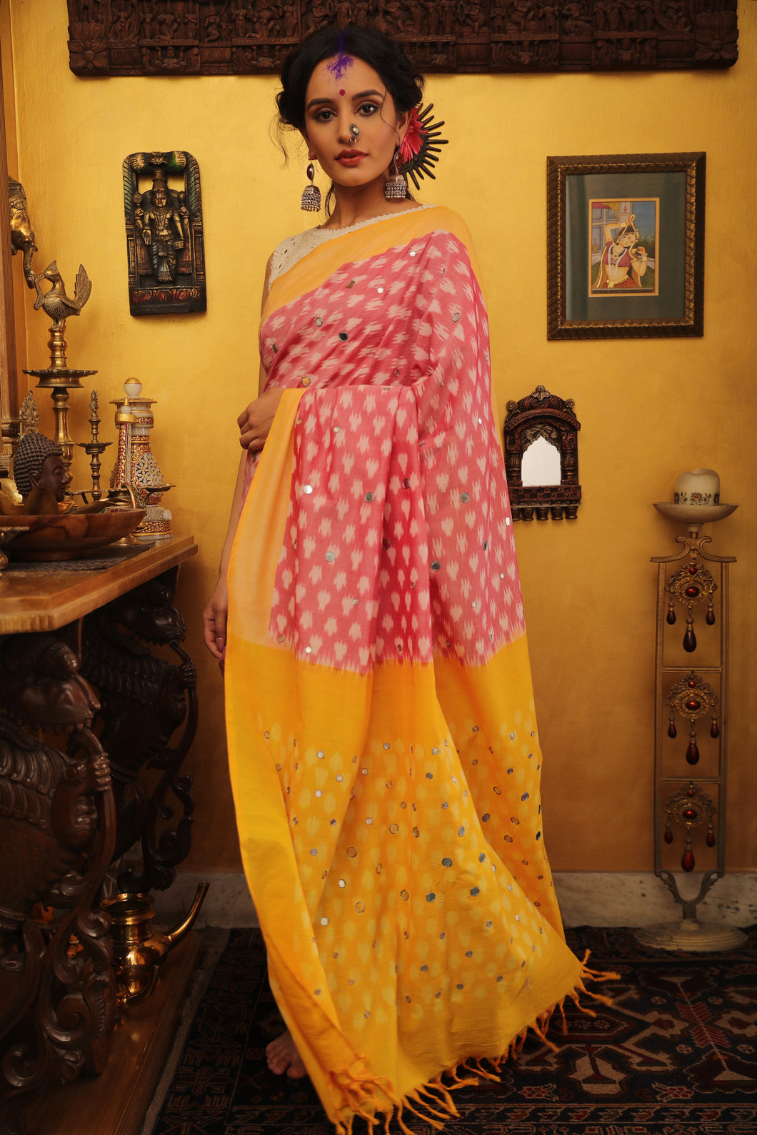 Hariśrī Cotton Ikat Saree